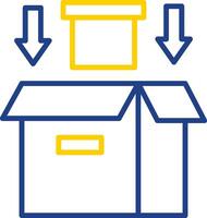 Packing Process Line Two Colour Icon Design vector