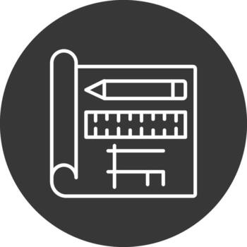 Blueprint Line Inverted Icon Design vector