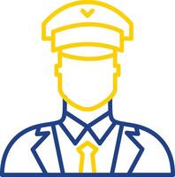 Pilot Line Two Colour Icon Design vector