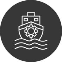 Boat Line Inverted Icon Design vector