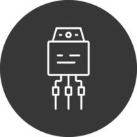 Transistor Line Inverted Icon Design vector