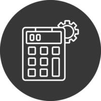 calculadora línea invertido icono diseño vector