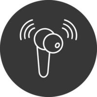 auricular línea invertido icono diseño vector