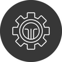 Cog Line Inverted Icon Design vector