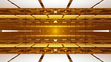 vj loop. abstract motion background. 3d luxury golden light tunnel and path. seamless 4k video