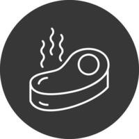 Steak Line Inverted Icon Design vector