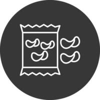 Chips Line Inverted Icon Design vector