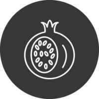 Pomegranate Line Inverted Icon Design vector