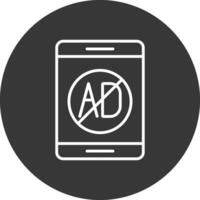 Ad Blocker Line Inverted Icon Design vector