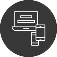 Responsive Website Line Inverted Icon Design vector