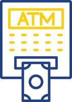 ATM Line Two Colour Icon Design vector