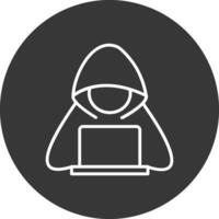 Hacker Line Inverted Icon Design vector