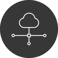 nube conexión línea invertido icono diseño vector