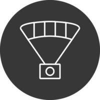 Paragliding Line Inverted Icon Design vector