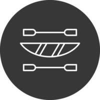 Kayak Line Inverted Icon Design vector