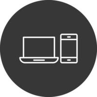 Devices Line Inverted Icon Design vector