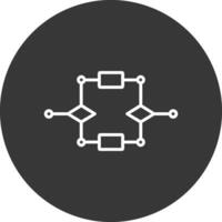 Algorithm Line Inverted Icon Design vector