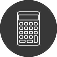 Calculator Line Inverted Icon Design vector