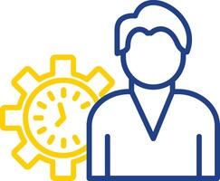 Working Hours Line Two Colour Icon Design vector