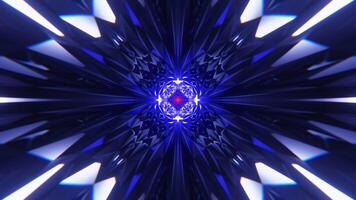 vj lus abstract beweging achtergrond. 3d fractal Purper kristal gloeiend. naadloos 4k video