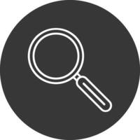 Magnifying Glass Line Inverted Icon Design vector