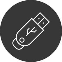 Pendrive Line Inverted Icon Design vector