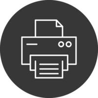 Printer Line Inverted Icon Design vector