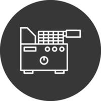 Electric Fryer Line Inverted Icon Design vector