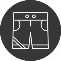 pantalones cortos línea invertido icono diseño vector
