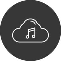 nube línea invertido icono diseño vector