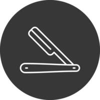 Straight Razor Line Inverted Icon Design vector