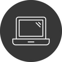 Laptop Line Inverted Icon Design vector