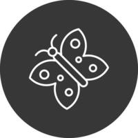 mariposa línea invertido icono diseño vector
