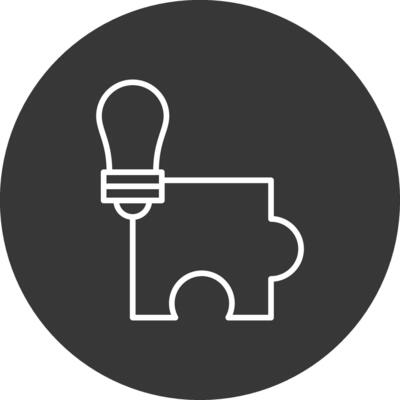 Problem Solving Line Inverted Icon Design