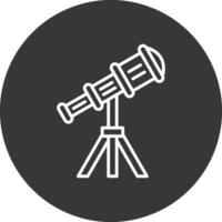 Telescope Line Inverted Icon Design vector