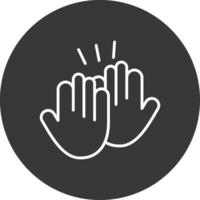 High Five Line Inverted Icon Design vector