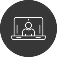 Laptop Line Inverted Icon Design vector