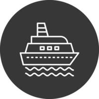 Ship Line Inverted Icon Design vector