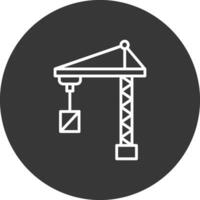 Port Crane Line Inverted Icon Design vector