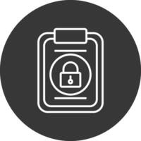 Notepad Lock Line Inverted Icon Design vector