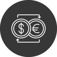 Currency Exchnage Line Inverted Icon Design vector