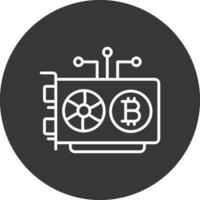 Mining Rig Line Inverted Icon Design vector