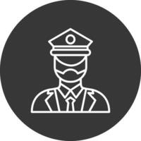 Captain Of Ship Line Inverted Icon Design vector