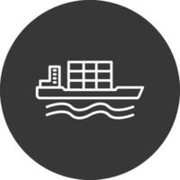 Bulk Carrier Line Inverted Icon Design vector