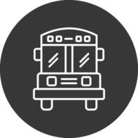 School Bus Line Inverted Icon Design vector