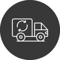 Garbage Truck Line Inverted Icon Design vector