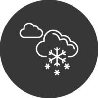 Snowing Line Inverted Icon Design vector