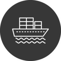 Container Ship Line Inverted Icon Design vector