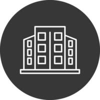 Office Building Line Inverted Icon Design vector