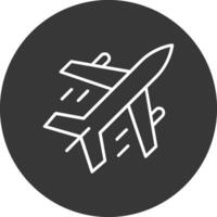 Airplane Line Inverted Icon Design vector